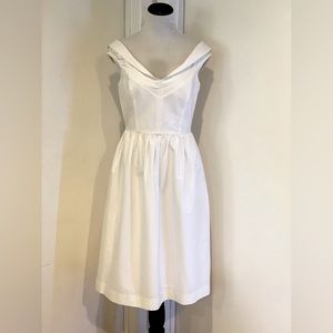 Milly White Off-the-Shoulder A-Line Dress, Size 6
